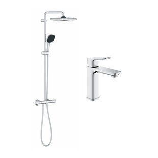 Фото Набір змішувачів 2 в 1 для ванної кімнати Grohe QuickFix Vitalio Comfort Cube зі змішувачем для раковини Dice (UA203101TM)