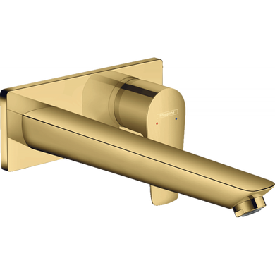 Фото Смеситель Hansgrohe Talis E для раковины из стены скрытого монтажа 225 мм Polished Gold Optic (71734990)
