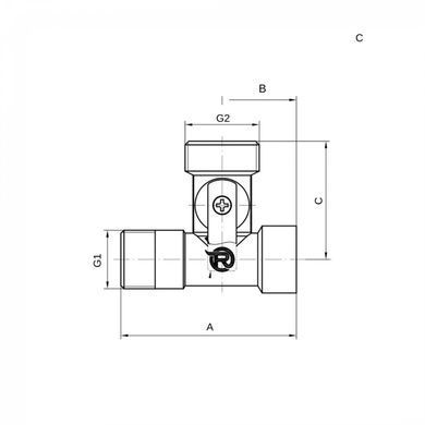 Кран прохідний REIGER 1/2"x3/4"x1/2" синяя ручка (6555451)