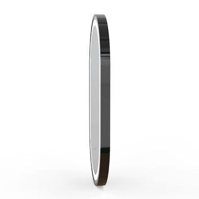 Фото Дзеркало овальне Volle 50x80 см, в алюмінієвій рамі, з підсвічуванням, диммером, підігрівом дзеркала, чорне (16-42-500B)