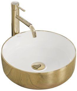 Фото Умивальник накладний REA SAMI GOLD WHITE, золотий (REA-U1801)