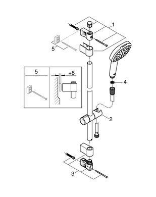Фото Grohe Tempesta Cube 110 Душовий гарнітур, 2 режими струменю (26908003)