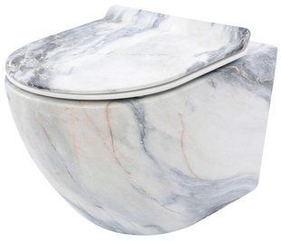 Фото Подвесной унитаз REA CARLOS SLIM RIMLESS GRANIT MATT (REA-C8003)