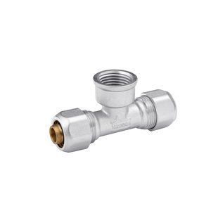 Трійник металопластиковий Karro 16х1/2"х16 РВ нікельований KR-0720 (CV015328)