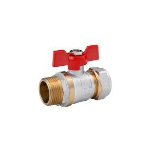 Кран кульовий металопластиковий Karro 20х3/4" РЗ метелик, нікельований (CV006897)