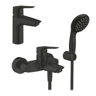 Фото Набір змішувачів 3 в 1 для ванної кімнати Grohe QuickFix Start Black UA303301SQ