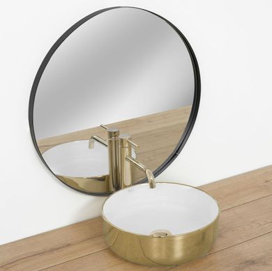Фото Умивальник накладний REA SAMI GOLD WHITE, золотий (REA-U1801)