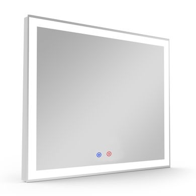 Фото Дзеркало прямокутне Volle 80x60 см, з підсвічуванням, диммером, підігрівом дзеркала (16-13-800)