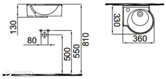Фото Умивальник IDEVIT Myra Mini 360x330, лівий (0201-0367)