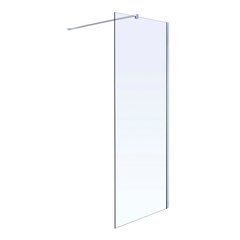 Комплект Volle Walk-In: Стенка 100x190 см прозрачное стекло 8мм + Профиль стеновой хром 190 см + Держатель стекла (D) с креплениями 100 см (18-08-100 + 18-01-01 + 18-05D-100)