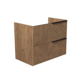 Фото Тумба підвісна Мойдодир Cubic 80-A дуб обпалений під умивальник (00-0008589)