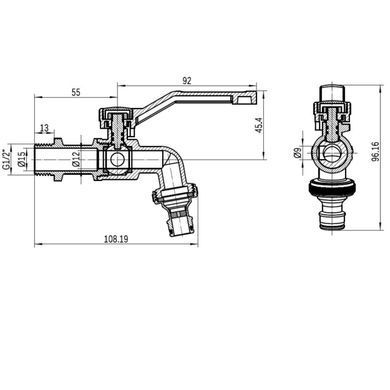 Кран шаровой поливочный Thermo Alliance Forte 1/2"Н незамерзающий (TAF141W15)