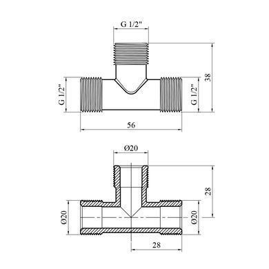 Трійник Karro 1/2" ЗЗЗ нікельований KR-3213 (CV016574)