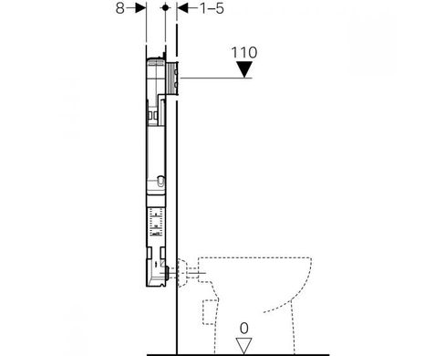 Фото 109.791.00.1 Geberit Sigma Бачок прихованого монтажу для підлогового унітазу (глибина 8 см)