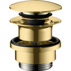 Фото Донный клапан для умывальников с переливом Hansgrohe push-open Polished Gold Optic (50100990)