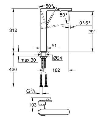 Фото Змішувач на стільницю для раковини XL-розміру Grohe Plus 32618003