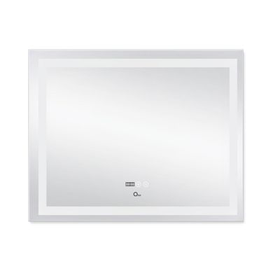 Фото Зеркало Qtap Mideya (DC-F614) 1000х800 с LED-подсветкой Touch, с антизапотеванием, с часами, диммером, рег. яркости QT2078F614W
