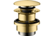 Донный клапан для умывальников с переливом Hansgrohe push-open Polished Gold Optic (50100990) Фото 2 из 3