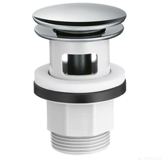 Фото Донний клапан для умивальників з переливом Hansgrohe push-open хром (50105000)
