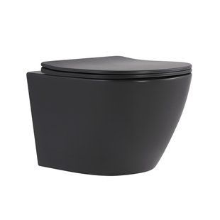 Фото Унітаз підвісний Qtap Robin Ultra Quiet 520&times;365&times;340 мм, Anthracite, з сидінням Slim Duroplast / Soft-close / Quick Release QTROB26AN48995