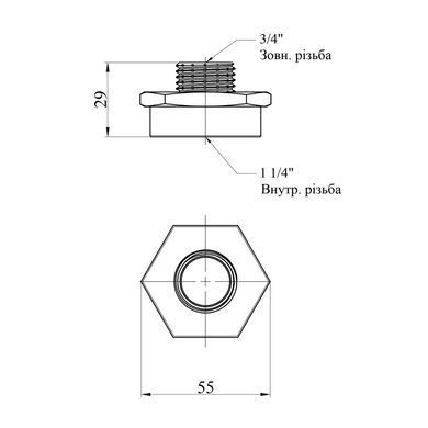 Перехідник Karro 1 1/4"х3/4" ВЗ нікельований KR-3117 (CV013482)