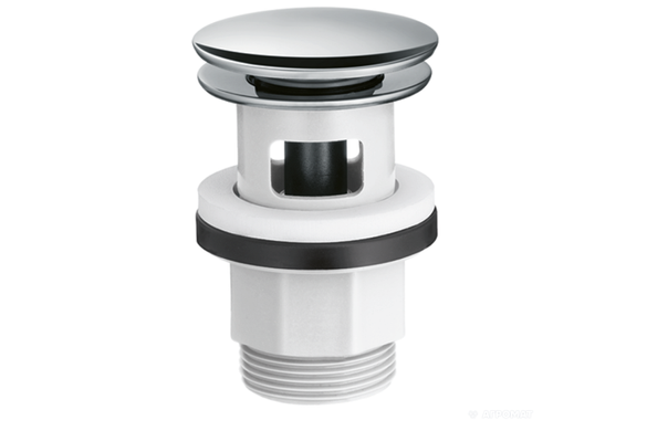 Фото Донный клапан для умывальников с переливом Hansgrohe push-open хром (50105000)