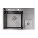 Черная кухонная мойка из нержавейки со встроенной помойкой Nett NBM-7047 Фото 3 из 7