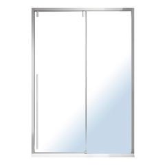 Фото Душевая дверь в нишу Volle Aiva, 120*195см, раздвижная, прозрачное стекло, хром (10-22-686)