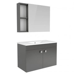 Фото Комплект меблів для ванної кімнати RJ ATLANT 80 см, сірий (RJ02800GR)