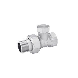 Кран радіаторний нижній прямий Karro 1/2" ВЗ нікельований KR-306 (CV009580)