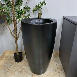 Фото Умивальник підлоговий VBI AGROPOLI BLACK MATT (VBI-019004)