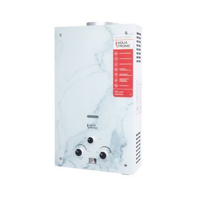 Фото Колонка газова димохідна Aquatronic A21-10L Marble 10 л скляна панель Мрамор (A21-10LMarble)