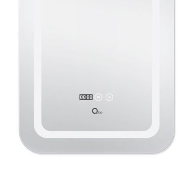 Фото Зеркало Qtap Mideya (DC-F911) 500х800 с LED-подсветкой Touch, с антизапотеванием, с часами, диммером, рег. яркости QT2078F911W