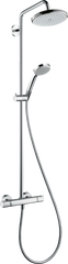 Душевая система Hansgrohe Croma Air 220 1jet Showerpipe EcoSmart с термостатом и поворотным держателем 400м (27188000)