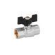 Кран шаровой Kroner 1/2" ВВ PN40 бабочка, никелированный