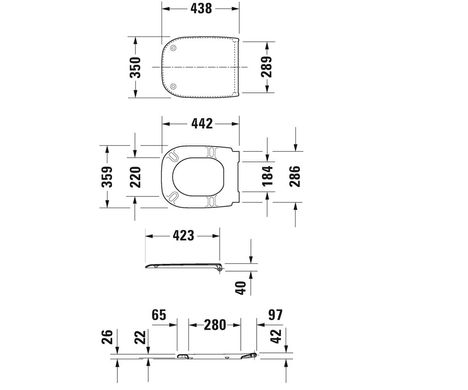 Фото Сидіння для унітазу Duravit D-code Compact, Soft-Close 0067390099