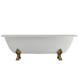 Ванна отдельностоящая глянцевая Amidicon Olimpia 180х90 белая из литого камня золотые ножки Фото 10 из 10
