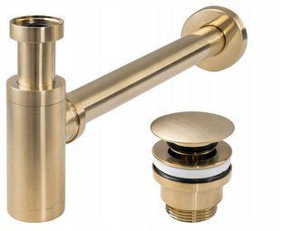 Фото Сифон универсальный для раковины REA GOLD MAT CLICK-KLAK золотой матовый (REA-A8586)