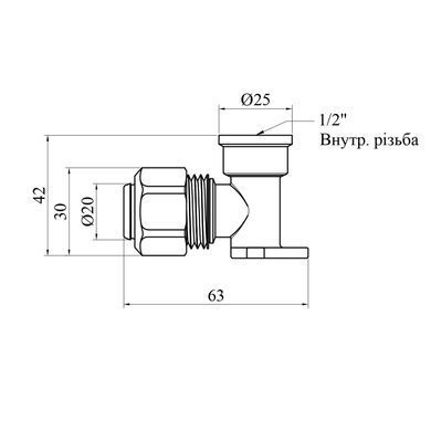 Коліно настінне металопластикове Karro 20x1/2" РВ нікельоване KR-0821 (CV017582)