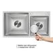 Мийка для кухні з двома чашами інтегрована Lidz Handmade H7843 (LDH7843BRU35387) Brushed Steel 3,0/0,8 мм Фото 5 з 9