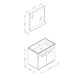 Комплект мебели RJ FIRST: тумба подвесная + умывальник 60 см + зеркало 54x50, белый (RJ20600WO) Фото 4 из 11