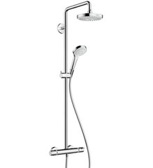 Фото Душова система Hansgrohe Croma S Showerpipe Select 180 2jet Showerpipe з термостатом білий хромований (27253400)