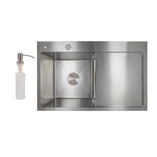 Мойка для кухни интегрированная Lidz Handmade H7849R крыло справа (LDH7849BRUR45591) Brushed Steel 3,0/1,0 мм