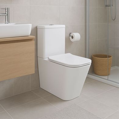 Фото Унітаз-компакт Qtap Crow безобідковий з сідінням Soft-close QT05222170W (QT05222170W)