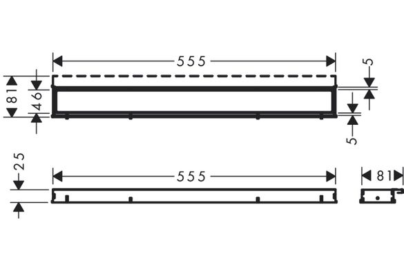 Фото Верхняя часть Hansgrohe RainDrain Match для канала 600 мм Brushed Stainless Steel (56036800)