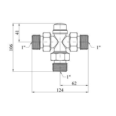 Трьохходовий клапан Karro 1" ЗЗЗ латунний KR-4300 (CV006900)