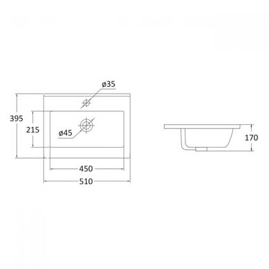 Фото Комплект меблів для ванної кімнати RJ ATLANT 50 см, сірий (RJ02501GR)
