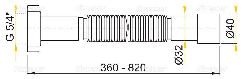 Гибкое соединение (гофра) Alcaplast 5/4"x40/32 мм A705
