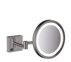 Фото Зеркало для бритья Hansgrohe AddStoris с LED подсветкой, черный матовый хром (41790340)