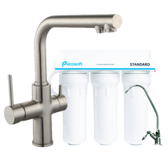 Фото Комплект: Imprese DAICY змішувач для кухні сатин, Ecosoft Standart система очищення води (3х ступінчаста) 55009S-F + FMV3ECOSTD